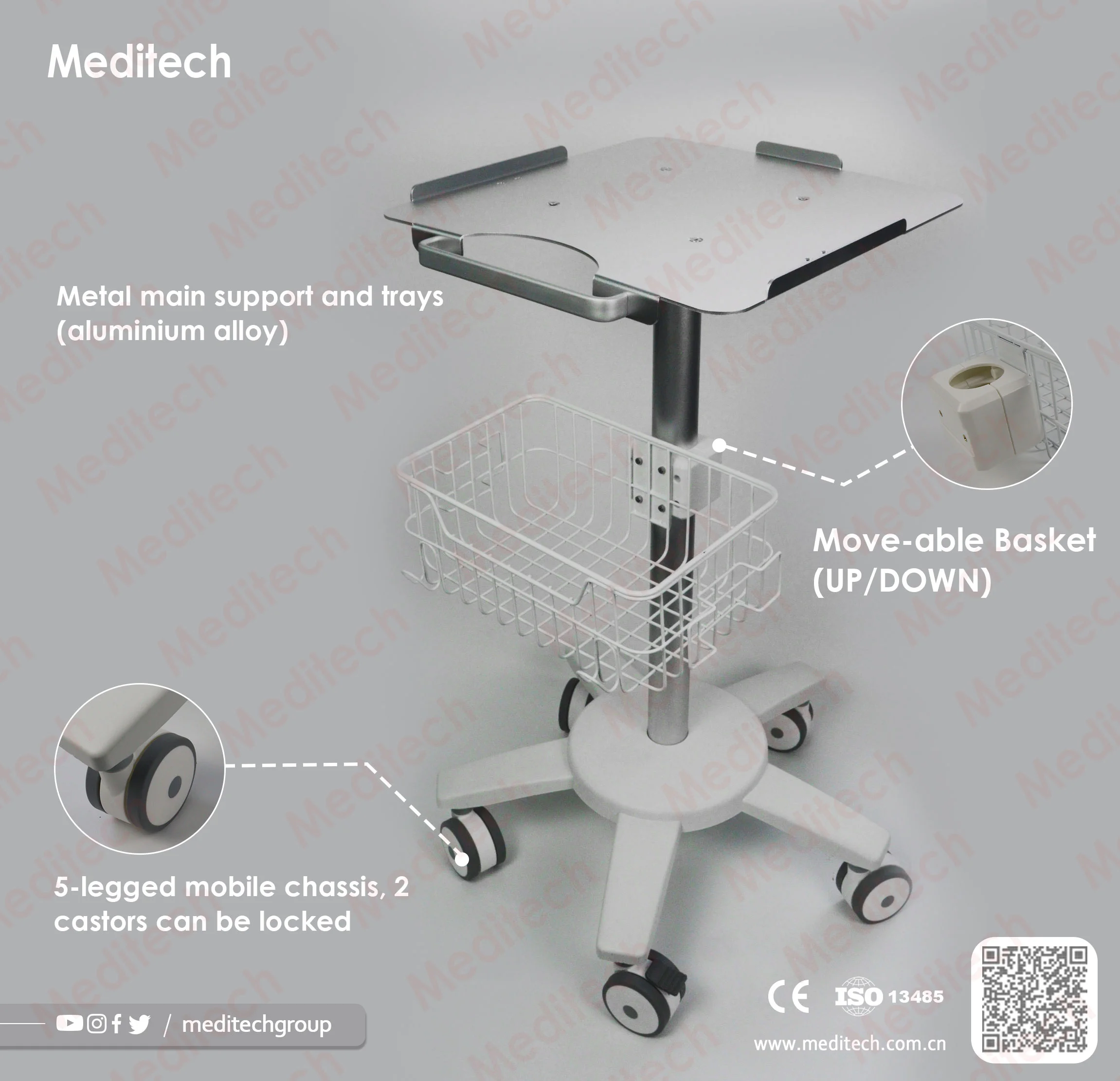 Мобильная тележка для электрокардиографов Meditech